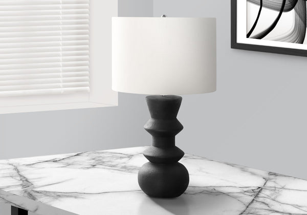 Monarch Specialties Lighting, 26"H, Table Lamp, Black Ceramic, Ivory / Cream Shade, Contemporary Black,Ivory, Ivory Ceramic,Metal,Polyester I 9763