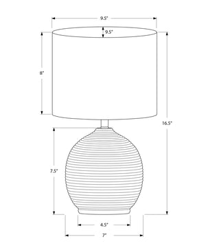Monarch Specialties Lighting, 16"H, Table Lamp, Black Resin, Ivory / Cream Shade, Contemporary Black,Ivory, Ivory Polyresin,Metal,Polyester I 9764