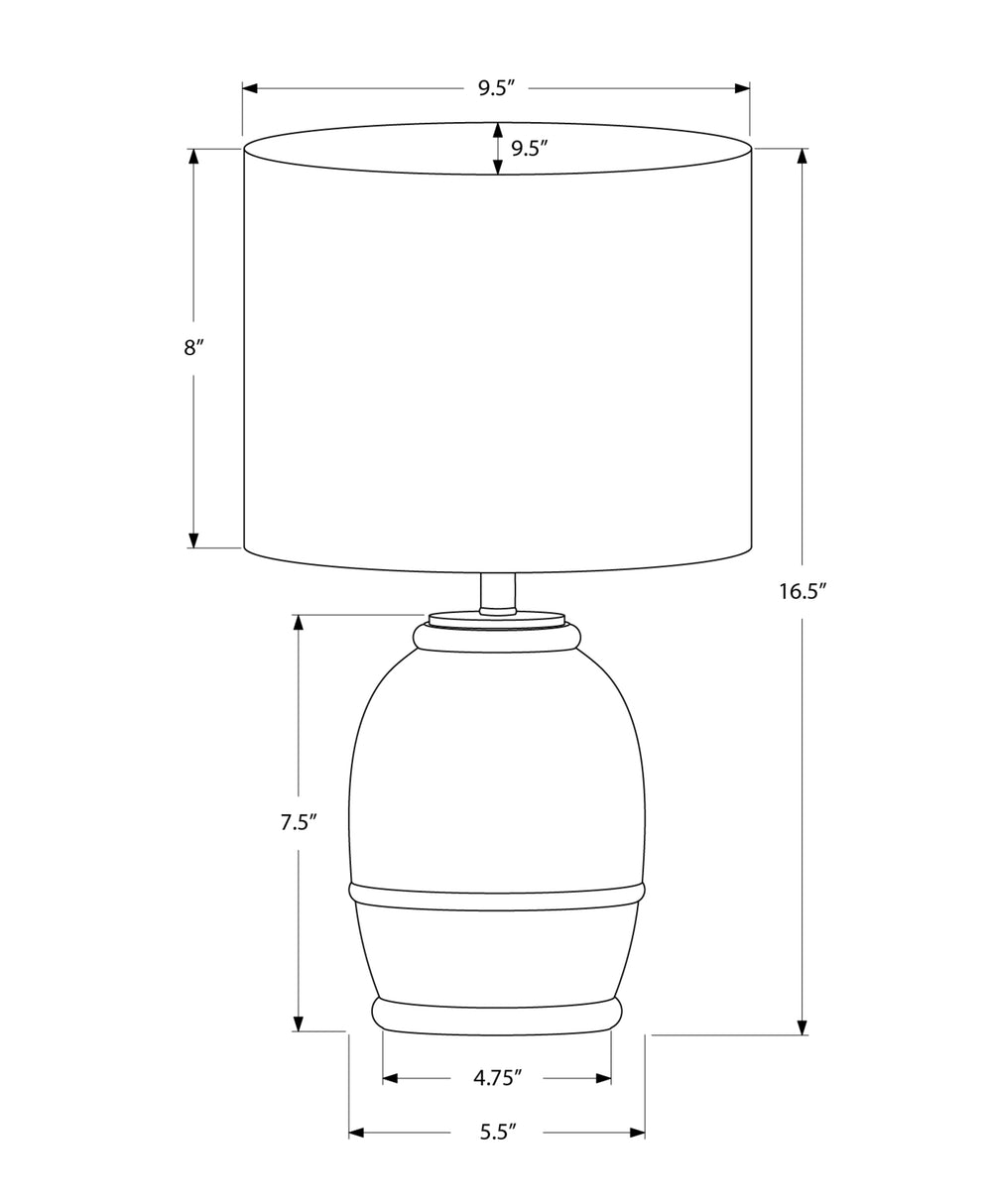 Monarch Specialties Lighting, 16"H, Table Lamp, Cream Resin, Beige Shade, Contemporary Cream,Beige, Beige Polyresin,Linen,Metal,Polyester I 9765