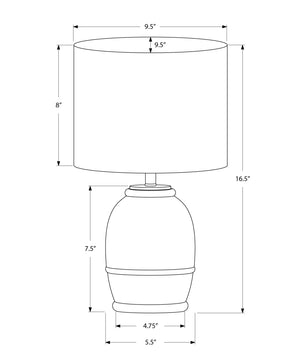 Monarch Specialties Lighting, 16"H, Table Lamp, Cream Resin, Beige Shade, Contemporary Cream,Beige, Beige Polyresin,Linen,Metal,Polyester I 9765
