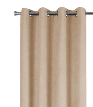 Monarch Specialties Curtain Panel, 2pcs Set, 54"W X 84"L, Room Darkening, Grommet, Living Room, Bedroom, Kitchen, Beige Micro Suede, Contemporary, Modern Brown Polyester I 9800