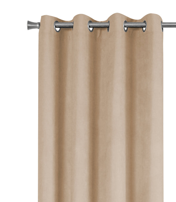 Monarch Specialties Curtain Panel, 2pcs Set, 54"W X 84"L, Room Darkening, Grommet, Living Room, Bedroom, Kitchen, Beige Micro Suede, Contemporary, Modern Brown Polyester I 9800