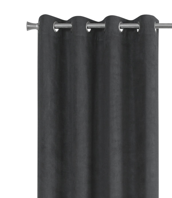 Monarch Specialties Curtain Panel, 2pcs Set, 54"W X 95"L, Room Darkening, Grommet, Living Room, Bedroom, Kitchen, Grey Micro Suede, Contemporary, Modern Grey Polyester I 9804