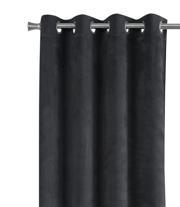 Monarch Specialties Curtain Panel, 2pcs Set, 54"W X 95"L, Room Darkening, Grommet, Living Room, Bedroom, Kitchen, Grey Velvet, Contemporary, Modern Grey Polyester I 9824