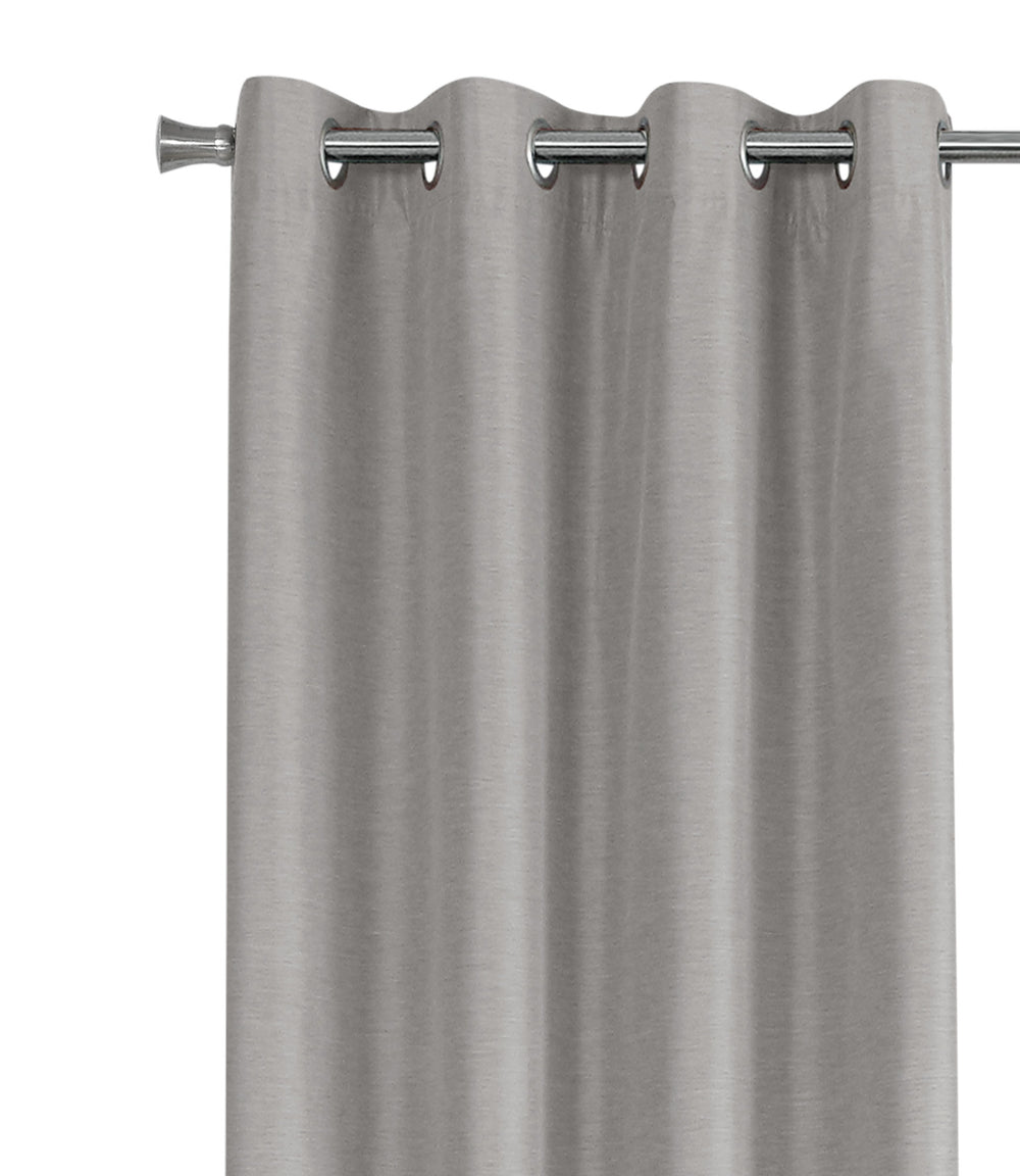 Monarch Specialties Curtain Panel, 2pcs Set, 54"W X 95"L, 100% Blackout, Grommet, Living Room, Bedroom, Kitchen, Grey Thermal Insulation Polyester, Contemporary, Modern Silver Polyester I 9836