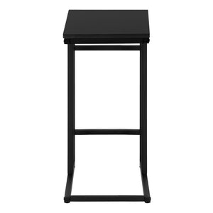 Monarch Specialties Accent Table, C-Shaped Side Table for Living Room or Bedroom, Modern Design for Small Spaces BLACK,BLACK 18 L x 11.75 W x 24 H 