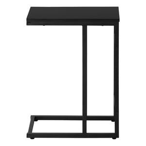 Monarch Specialties Accent Table, C-Shaped Side Table for Living Room or Bedroom, Modern Design for Small Spaces BLACK,BLACK 18 L x 11.75 W x 24 H 