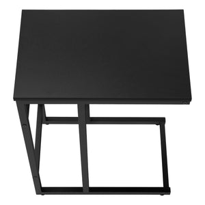 Monarch Specialties Accent Table, C-Shaped Side Table for Living Room or Bedroom, Modern Design for Small Spaces BLACK,BLACK 18 L x 11.75 W x 24 H 