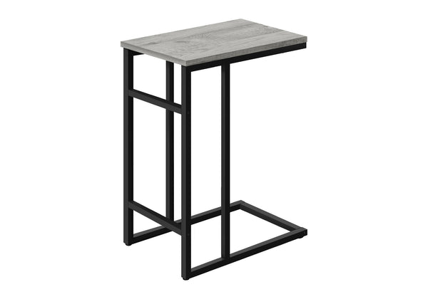 Monarch Specialties Accent Table, C-Shaped Side Table for Living Room or Bedroom, Modern Design for Small Spaces GREY,BLACK 18 L x 11.75 W x 24 H 