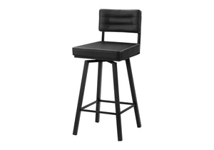 Monarch Specialties Barstool, Set of 2 Swivel Bar Height Padded Faux Leather Modern Kitchen Seating I 2311