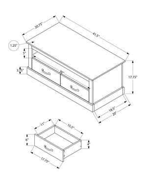 Coffee Table Rectangular Oak Laminate with Two Drawers Open Shelf Living Room
