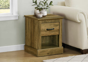 Accent Table with Storage Drawer Open Shelf Dark Oak Laminate Transitional Side