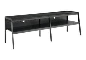 Monarch Specialties Tv Stand 72 Inch Open Shelf Media Console Black Laminate Metal Frame Modern I 2535