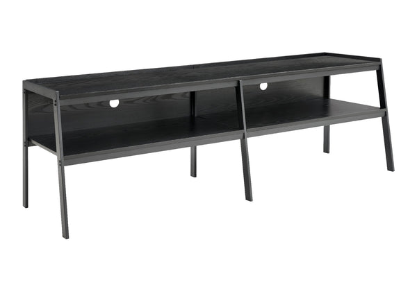Monarch Specialties Tv Stand 72 Inch Open Shelf Media Console Black Laminate Metal Frame Modern I 2535