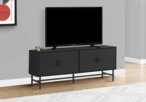 Monarch Specialties Tv Stand, 60 Inch Black Laminate Console with Storage Cabinets for Living Room & Bedroom Style Default Title  