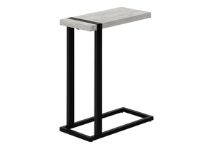 Monarch Specialties Accent Table - Stylish 2-Tier Design with Open Metal Shelf for Functional Storage in Living Room Spaces GREY,BLACK 19.25 L x 9.5 W x 25 H I 2858