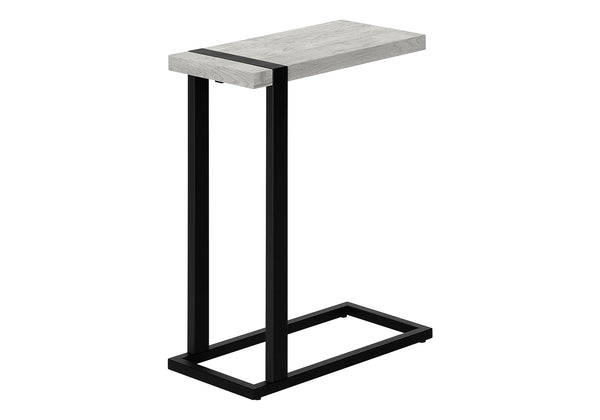 Monarch Specialties Accent Table - Stylish 2-Tier Design with Open Metal Shelf for Functional Storage in Living Room Spaces GREY,BLACK 19.25 L x 9.5 W x 25 H I 2858