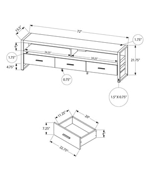 Tv Stand 72 Inch Mango Wood Look Media Console with Drawers Open Shelf Modern