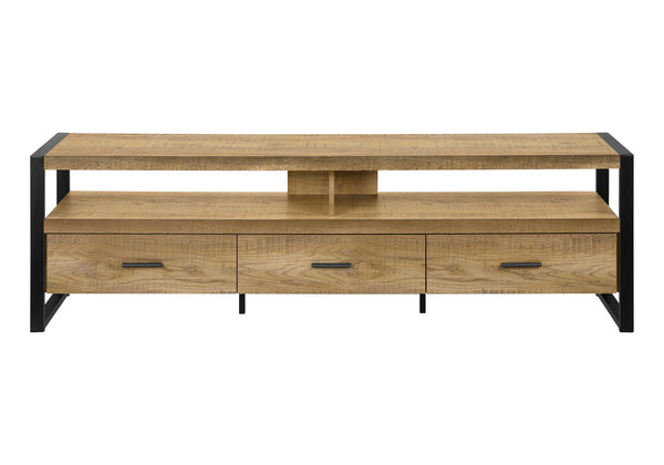 Tv Stand 72 Inch Mango Wood Look Media Console with Drawers Open Shelf Modern