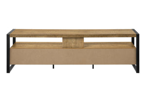 Tv Stand 72 Inch Mango Wood Look Media Console with Drawers Open Shelf Modern