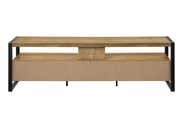 Tv Stand 72 Inch Mango Wood Look Media Console with Drawers Open Shelf Modern