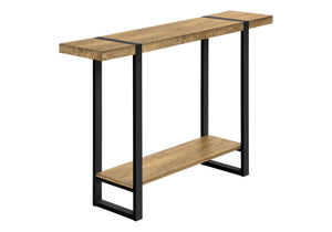 Monarch Specialties Accent Console Table Narrow Sofa Entryway Black Metal Mango Wood Laminate Top I 2881