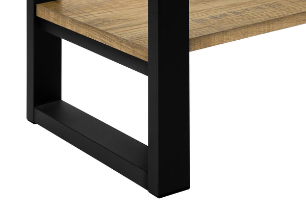 Accent Console Table Narrow Sofa Entryway Black Metal Mango Wood Laminate Top
