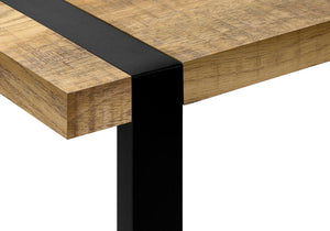 Accent C-shaped Side Table Mango Wood-look Top Black Metal Base Modern Living
