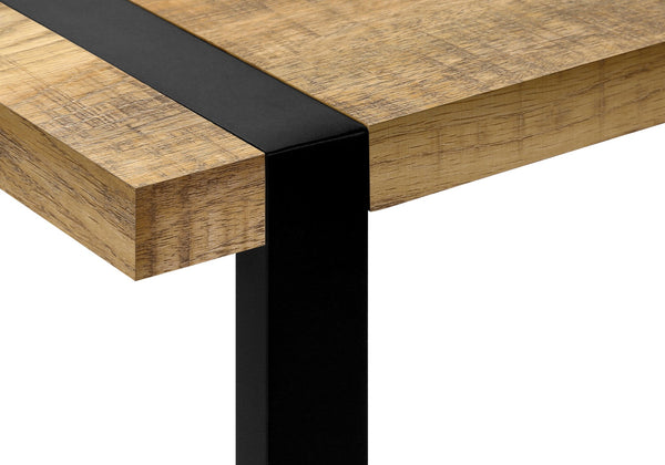Accent C-shaped Side Table Mango Wood-look Top Black Metal Base Modern Living