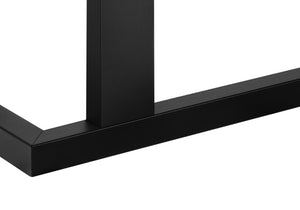 Accent C-shaped Side Table Mango Wood-look Top Black Metal Base Modern Living
