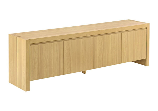 Monarch Specialties Tv Stand 72 Inch Oak Grain Laminate Media Console with Four Door Storage I 2885