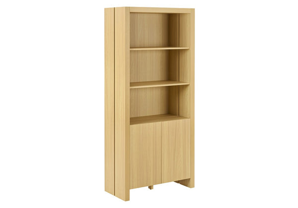 Monarch Specialties Bookcase, 72 Inch Tall Oak Laminate Etagere with Lower Cabinet for Living Room Office I 2888