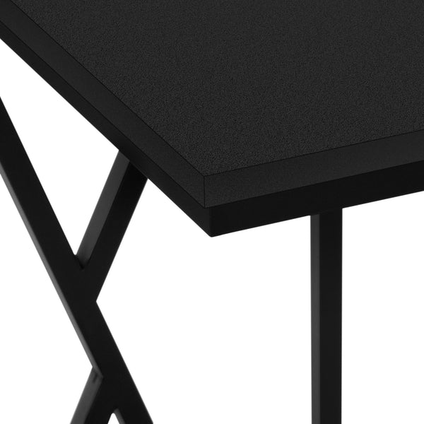 Monarch Specialties Accent Table - Modern C-Shaped Design for Living Room or Bedroom - Stylish Snack & Side Table Solution BLACK 10.25 L x 18.5 W x 25.25 H 