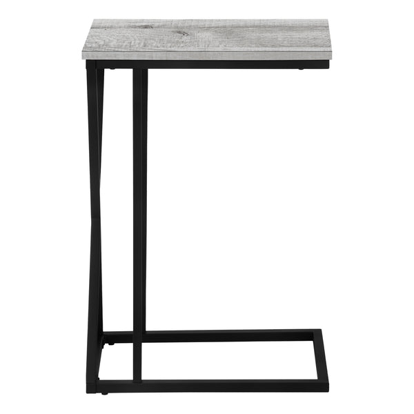 Monarch Specialties Accent Table - Modern C-Shaped Design for Living Room or Bedroom - Stylish Snack & Side Table Solution GREY 10.25 L x 18.5 W x 25.25 H 