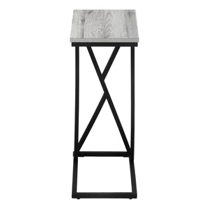 Monarch Specialties Accent Table - Modern C-Shaped Design for Living Room or Bedroom - Stylish Snack & Side Table Solution GREY 10.25 L x 18.5 W x 25.25 H 