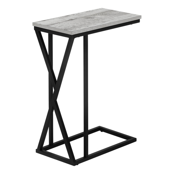 Monarch Specialties Accent Table - Modern C-Shaped Design for Living Room or Bedroom - Stylish Snack & Side Table Solution GREY 10.25 L x 18.5 W x 25.25 H 