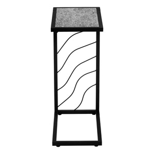 Monarch Specialties Accent Table - Stylish 2-Tier Design with Open Metal Shelf for Functional Storage in Living Room Spaces GREY 10.25 L x 18.25 W x 25.25 H I 3301