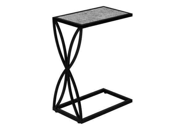 Monarch Specialties Accent Table - Stylish 2-Tier Design with Open Metal Shelf for Functional Storage in Living Room Spaces GREY 10.25 L x 18.25 W x 25.25 H I 3305