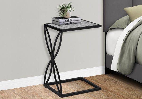 Monarch Specialties Accent Table - Stylish 2-Tier Design with Open Metal Shelf for Functional Storage in Living Room Spaces GREY 10.25 L x 18.25 W x 25.25 H I 3305