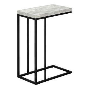Monarch Specialties Accent Table, C-Shaped Side Table for Living Room or Bedroom, Modern Design for Small Spaces GREY 10.25 L x 18.25 W x 25.25 H 
