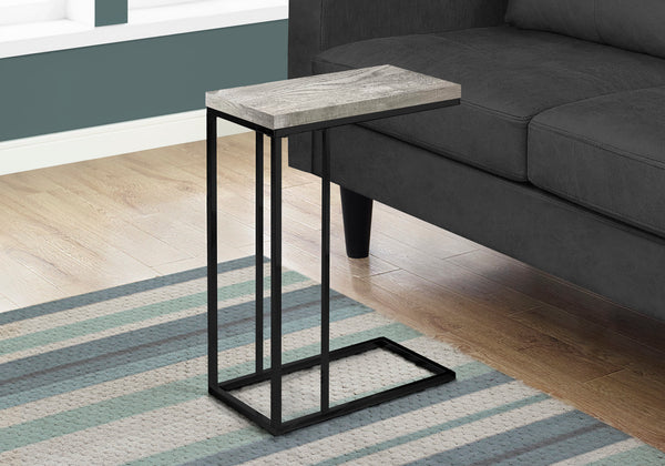 Monarch Specialties Accent Table, C-Shaped Side Table for Living Room or Bedroom, Modern Design for Small Spaces GREY 10.25 L x 18.25 W x 25.25 H 