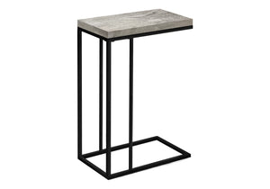 Monarch Specialties Accent Table, C-Shaped Side Table for Living Room or Bedroom, Modern Design for Small Spaces GREY 10.25 L x 18.25 W x 25.25 H 