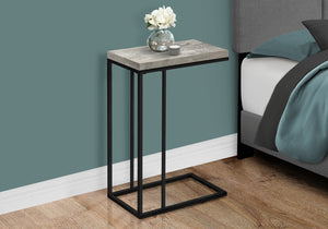 Monarch Specialties Accent Table, C-Shaped Side Table for Living Room or Bedroom, Modern Design for Small Spaces GREY 10.25 L x 18.25 W x 25.25 H 