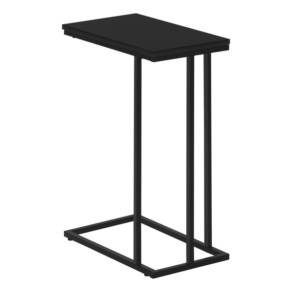 Monarch Specialties Accent Table, C-Shaped Side Table for Living Room or Bedroom, Modern Design for Small Spaces BLACK 10.25 L x 18.5 W x 25.25 H 