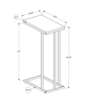 Monarch Specialties Accent Table, C-Shaped Side Table for Living Room or Bedroom, Modern Design for Small Spaces BLACK 10.25 L x 18.5 W x 25.25 H 