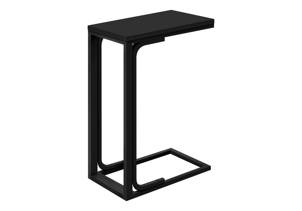 Monarch Specialties Accent Table, C-Shaped Side Table for Living Room or Bedroom, Modern Design for Small Spaces BLACK 16 L x 9 W x 24.75 H 