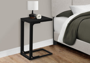 Monarch Specialties Accent Table, C-Shaped Side Table for Living Room or Bedroom, Modern Design for Small Spaces BLACK 16 L x 9 W x 24.75 H 