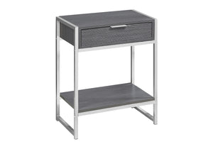 Monarch Specialties Accent Table - Stylish Multi-Functional Side Table with Storage Drawer for Living Room & Bedroom GREY 19.5 L x 12.75 W x 23.75 H I 3484