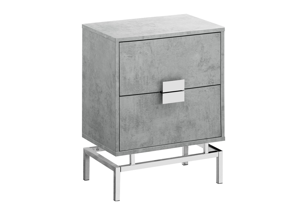 Monarch Specialties Accent Table - Modern Glamorous Design with Chic Chrome Base & Spacious Storage for Any Room GREY 18.25 L x 12.75 W x 23.5 H 