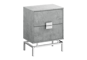 Monarch Specialties Accent Table - Modern Glamorous Design with Chic Chrome Base & Spacious Storage for Any Room GREY 18.25 L x 12.75 W x 23.5 H 